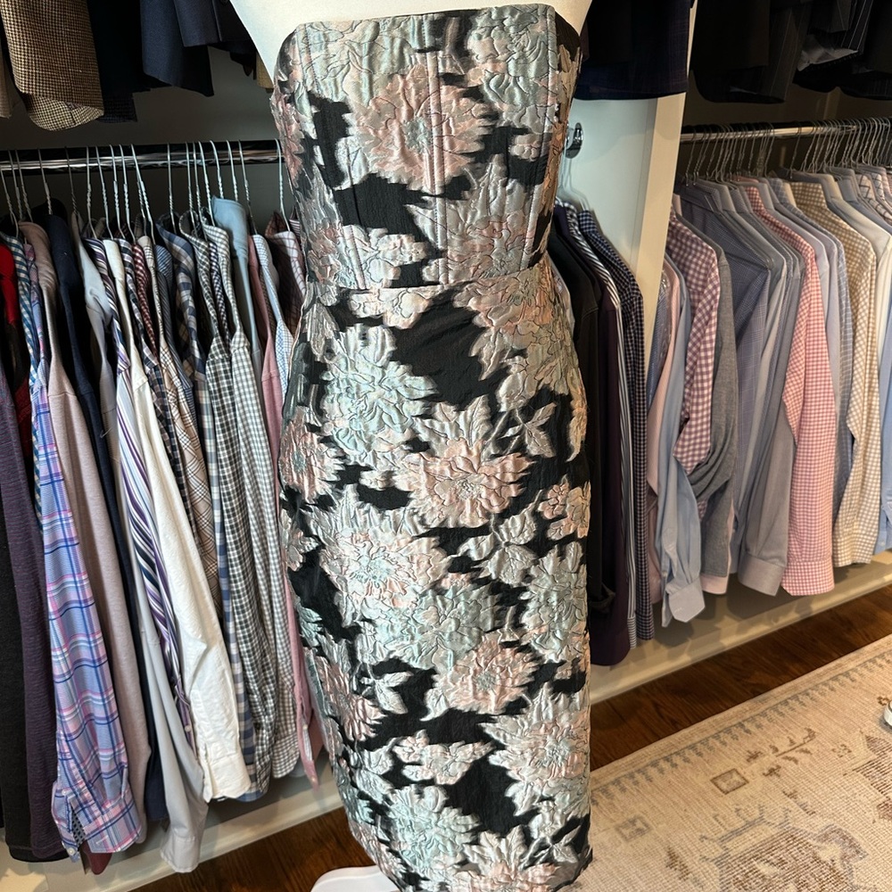 Lulu's Strapless Dress with Floral Design